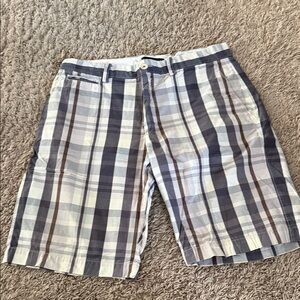 Banana Republic Plaid Men's Shorts - Blue and Brown